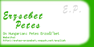 erzsebet petes business card